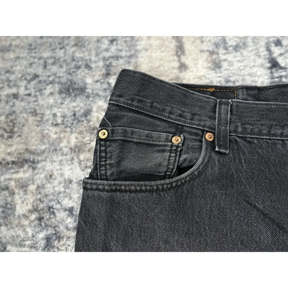 Levis 501 Jeans Mens 40x34 (Fits 38x32) Black Denim Straight Leg Button‎ Fly